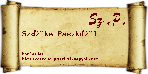 Szőke Paszkál névjegykártya