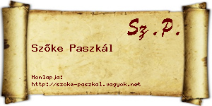 Szőke Paszkál névjegykártya