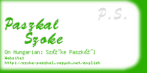 paszkal szoke business card